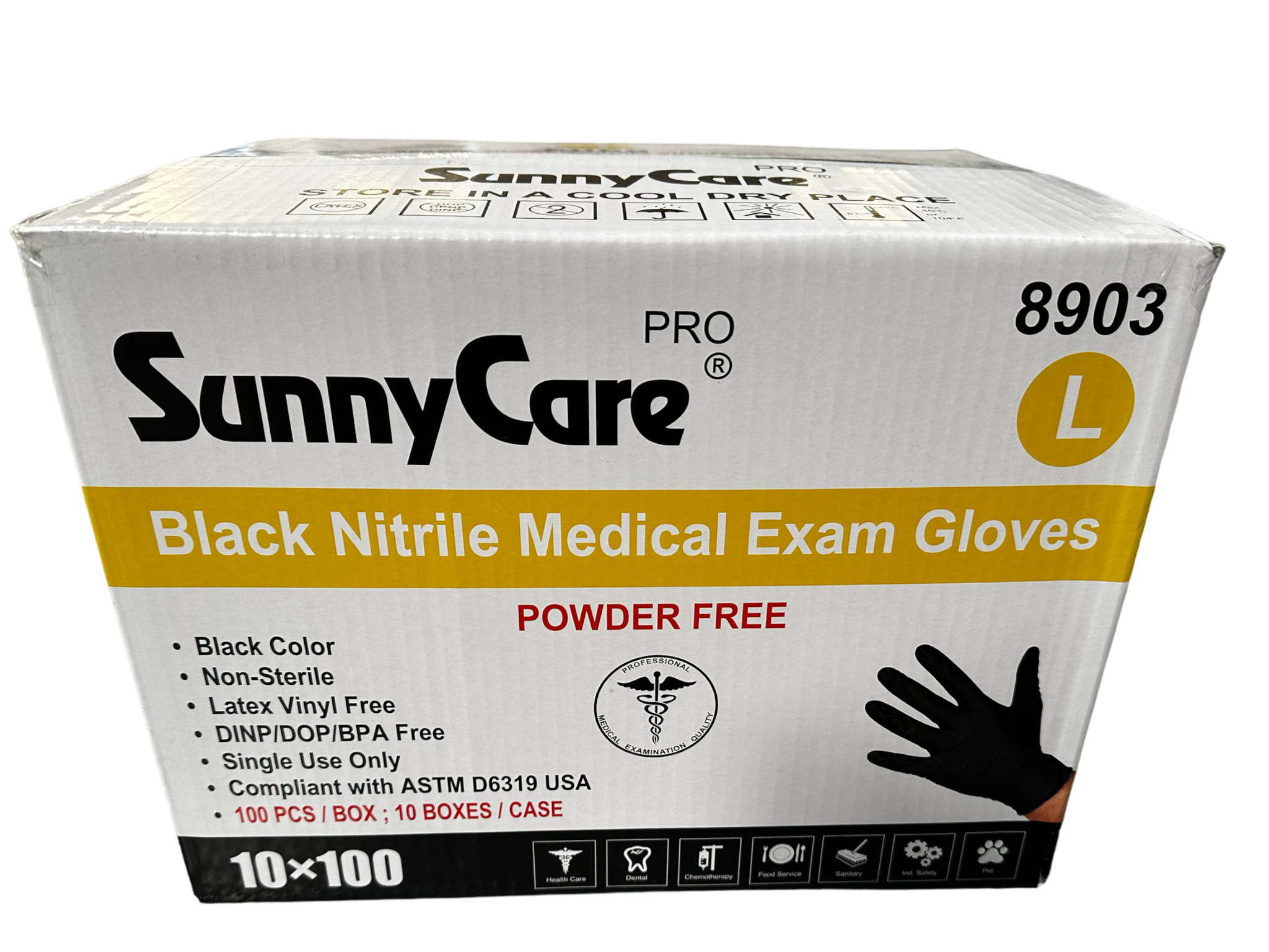 BLACK NITRILE MEDICAL EXAM GLOVES 5MIL POWDER FREE