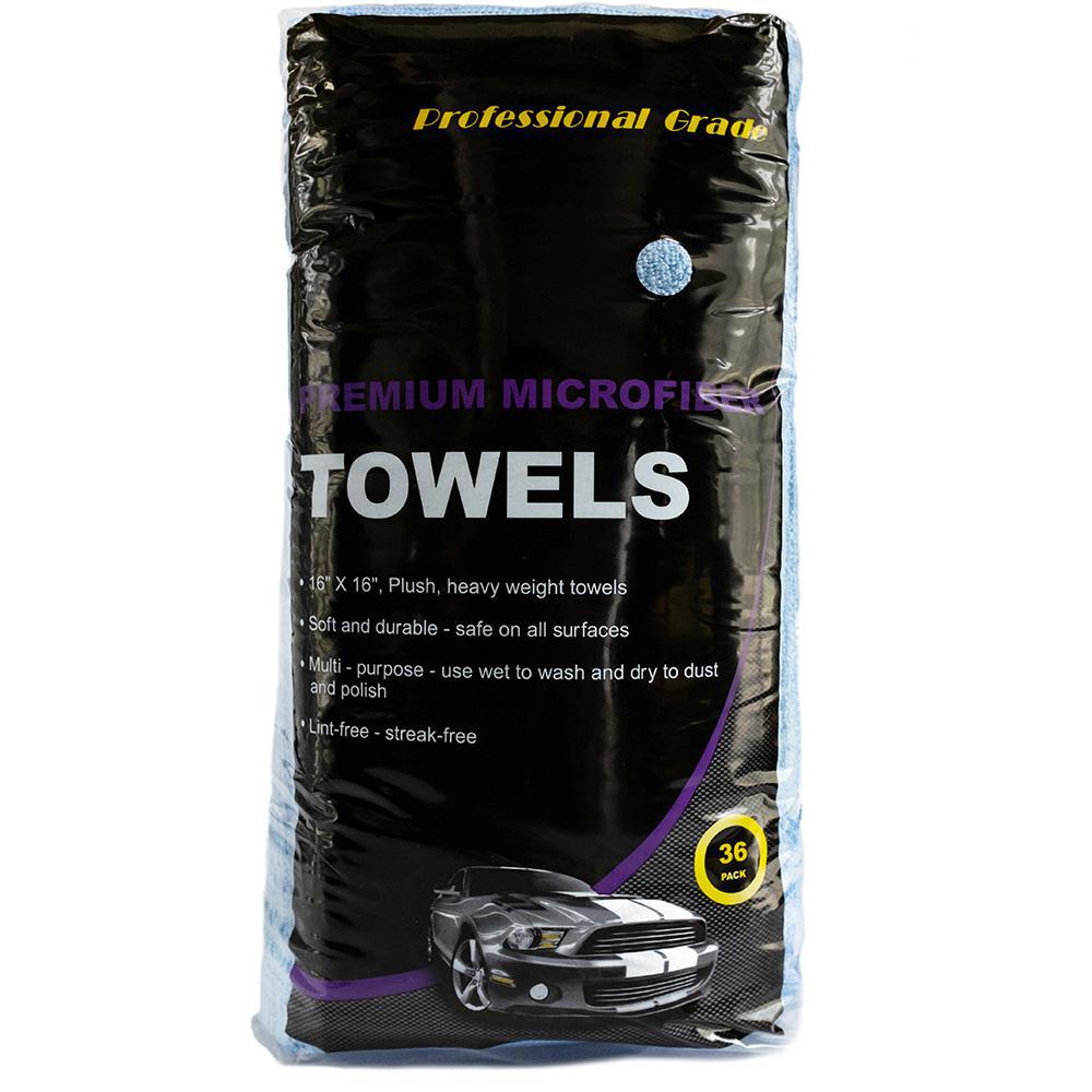 Professional Grade Microfiber Towels – 36 Pack (16"x16", 330 GSM)