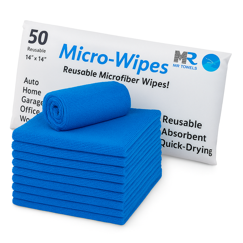 14"x14" Microfiber Towels – 50 Pack