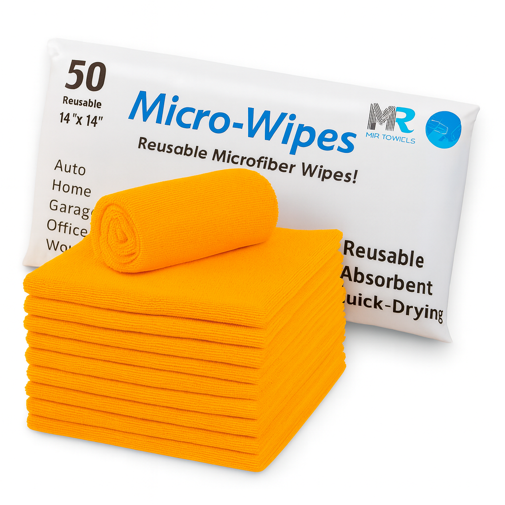 14"x14" Microfiber Towels – 50 Pack