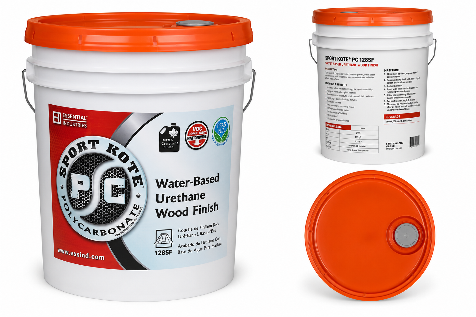 Essential Sport Kote® PC 128SF Water-Based Gym Floor Finish