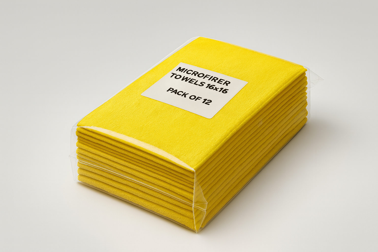 16x16 Microfiber Rags 12/pack - Yellow