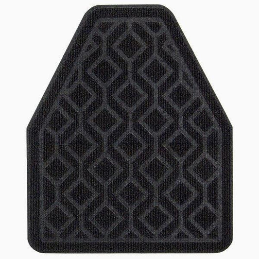 Apache Mills 17" x 20" Black Antimicrobial Carpeted Urinal Mat - 12/Case