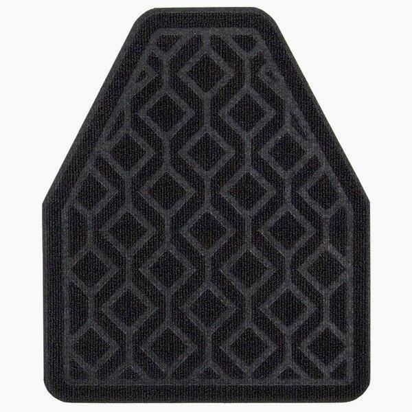 Apache Mills 17" x 20" Black Antimicrobial Carpeted Urinal Mat - 12/Case