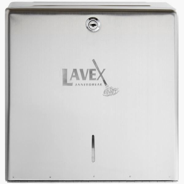 Lavex Janitorial Stainless Steel 200 C-Fold or 275 Multifold Surface-Mounted Paper Towel Dispenser