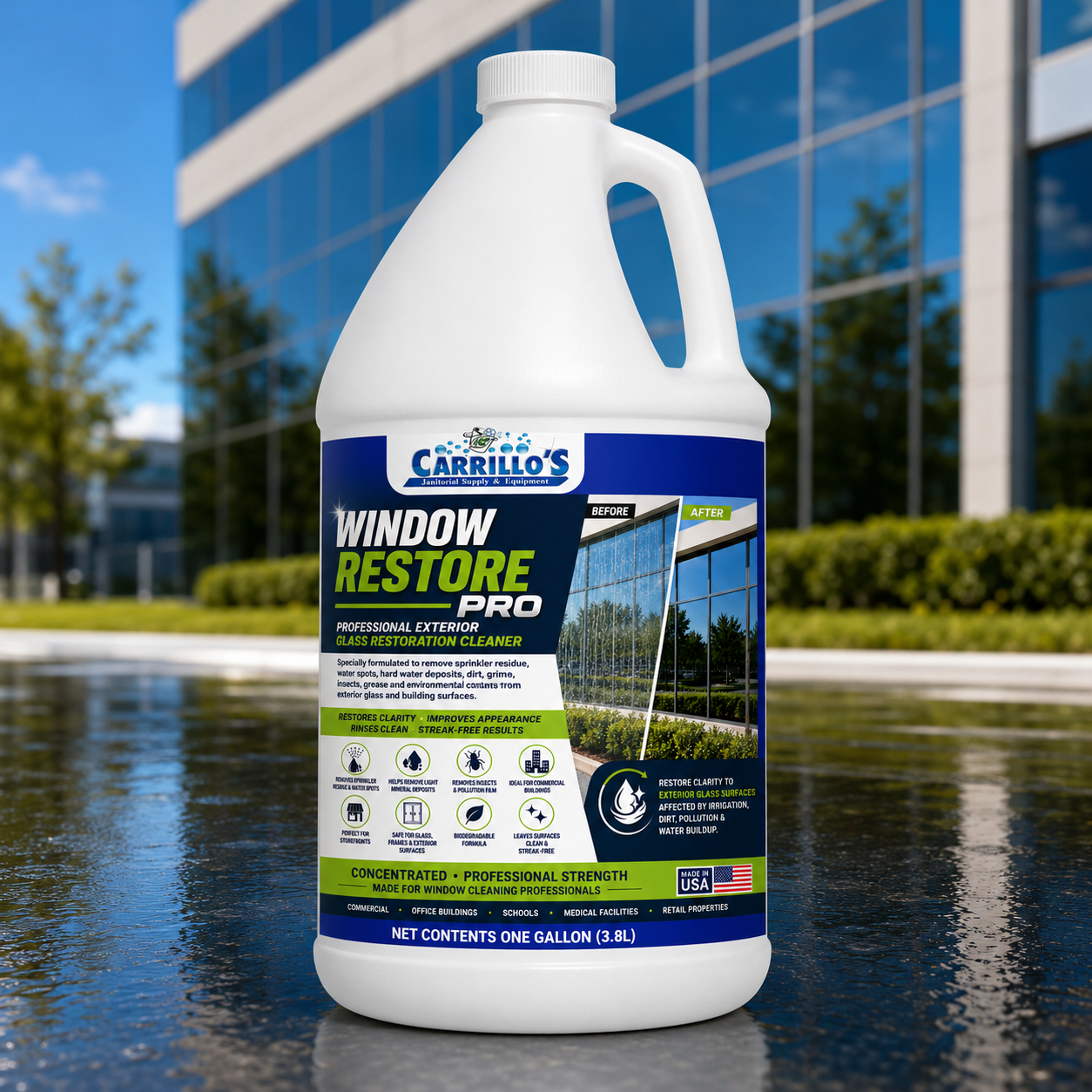 Carrillo's Window Restore Pro Professional Exterior Glass Restoration Cleaner