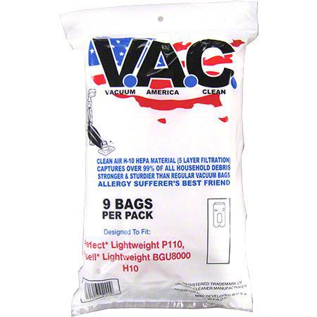 BISSELL Lightweight BGU8000, BGU8500, PERFECT Lightweight P109, P110, H-10 HEPA Filtration – 9 Bags per Pack