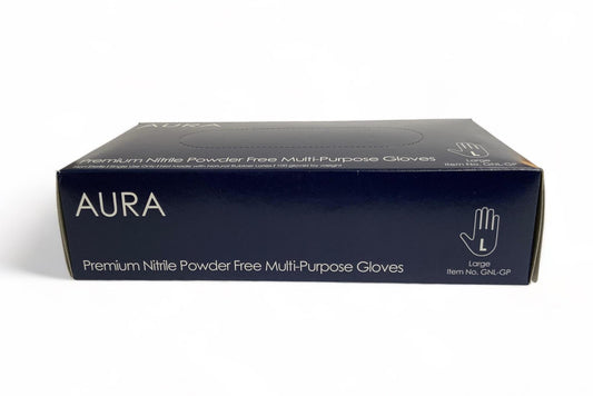 AURA PREMIUM NITRIL LARGE GLOVE BLUE 4MIL 10/CS