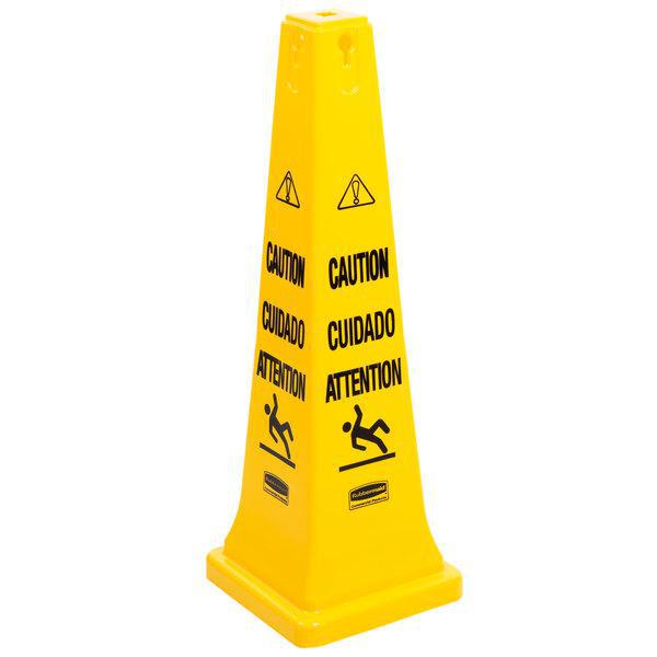 CONE FLOOR SIGN, 36" YELLOW