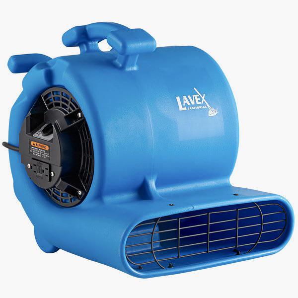 Lavex Janitorial 2-Speed Compact Air Mover with GFCI Power Outlets - 1/3 hp