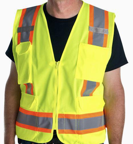 Cordova Cor-Brite Lime Type R Class II High Visibility Surveyor's Mesh Back Safety Vest with Two-Tone Reflective Tape - 2X