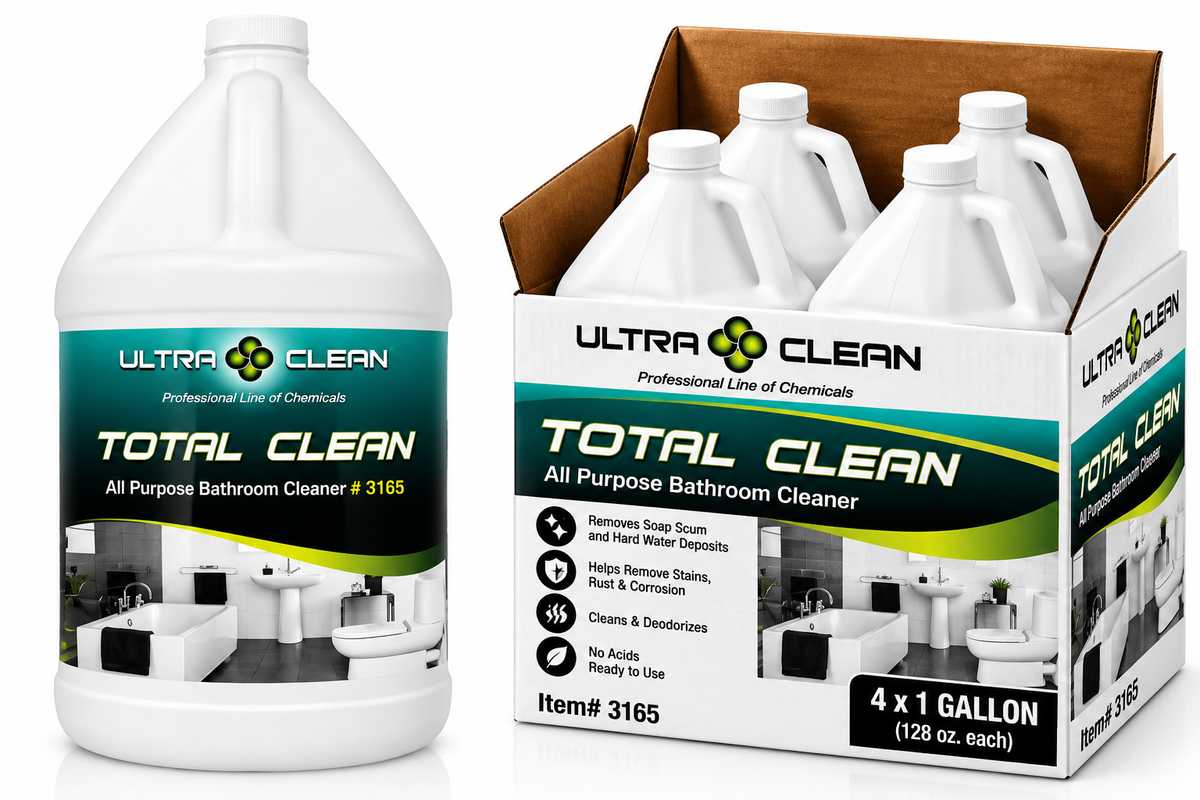 TOTAL CLEAN All Purpose Bathroom Cleaner & Deodorizer – 1 Gallon / 4 Gallon Case