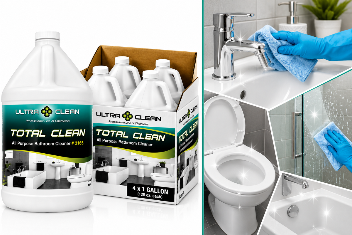 TOTAL CLEAN All Purpose Bathroom Cleaner & Deodorizer – 1 Gallon / 4 Gallon Case