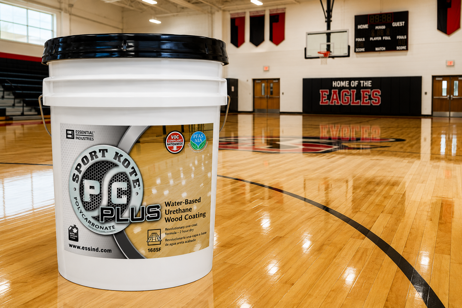 Essential Sport Kote® PC Plus 168SF One-Coat Water-Based Gym Floor Coating