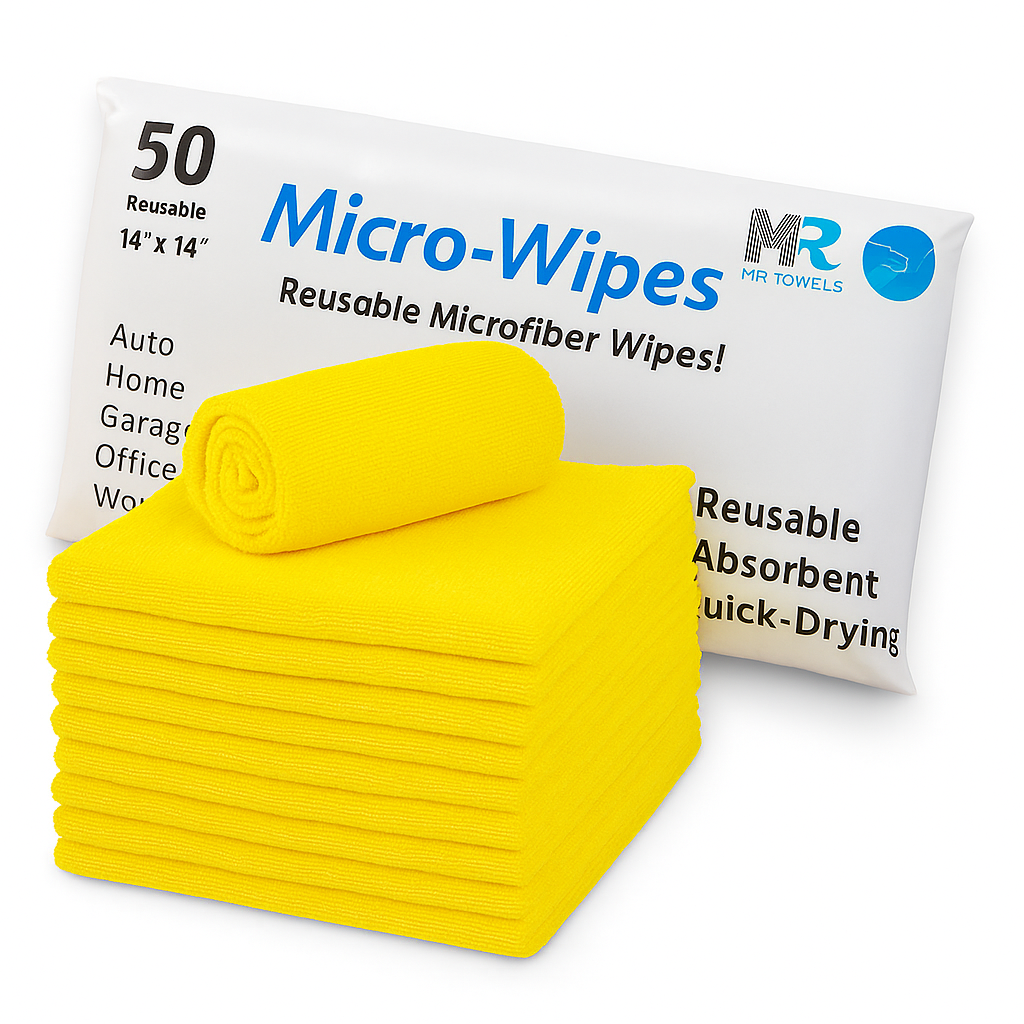 14"x14" Microfiber Towels – 50 Pack