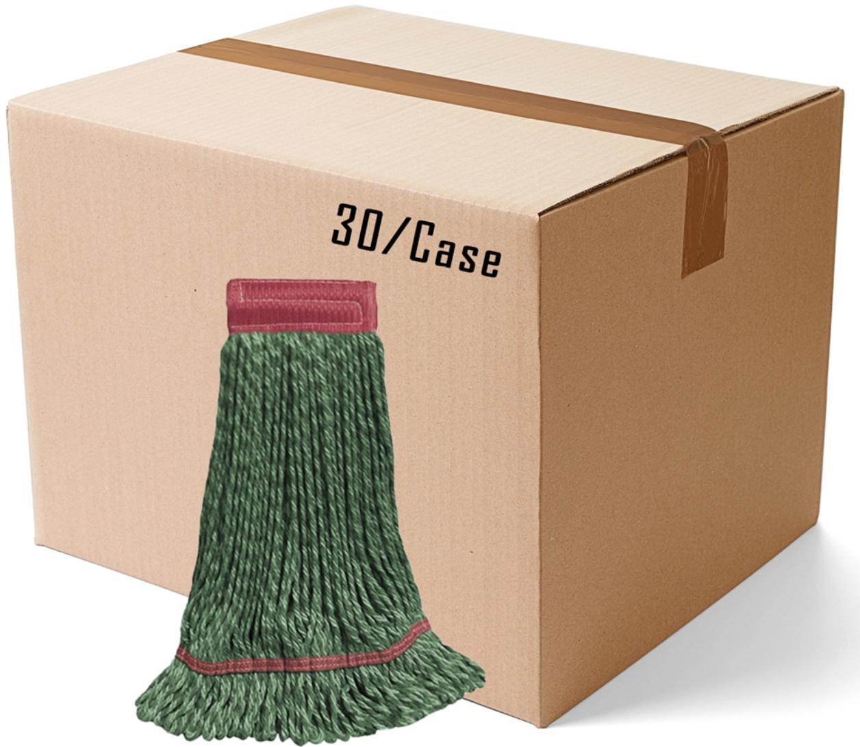 LARGE GREEN HYBRID Microfiber STRING Wet Mop--5" BAND