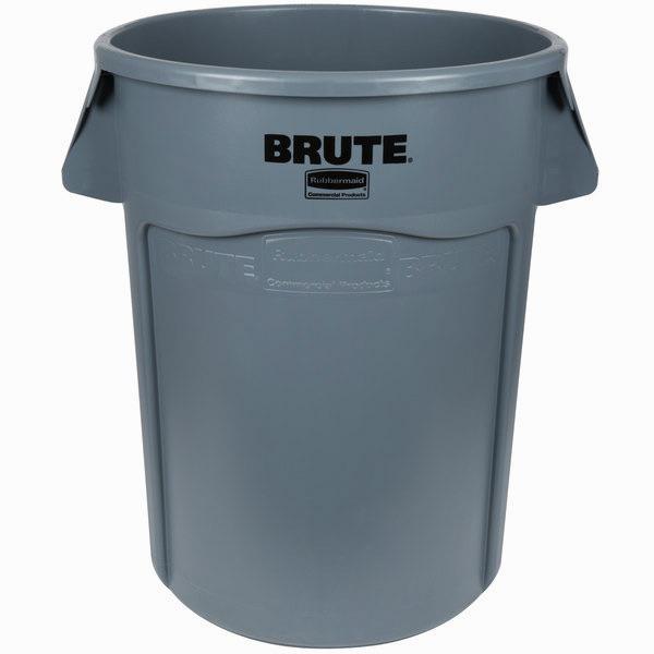 2643-60 BRUTE 44 GL ROUND TRASH CONTAINER W/VENTS-GRAY EA