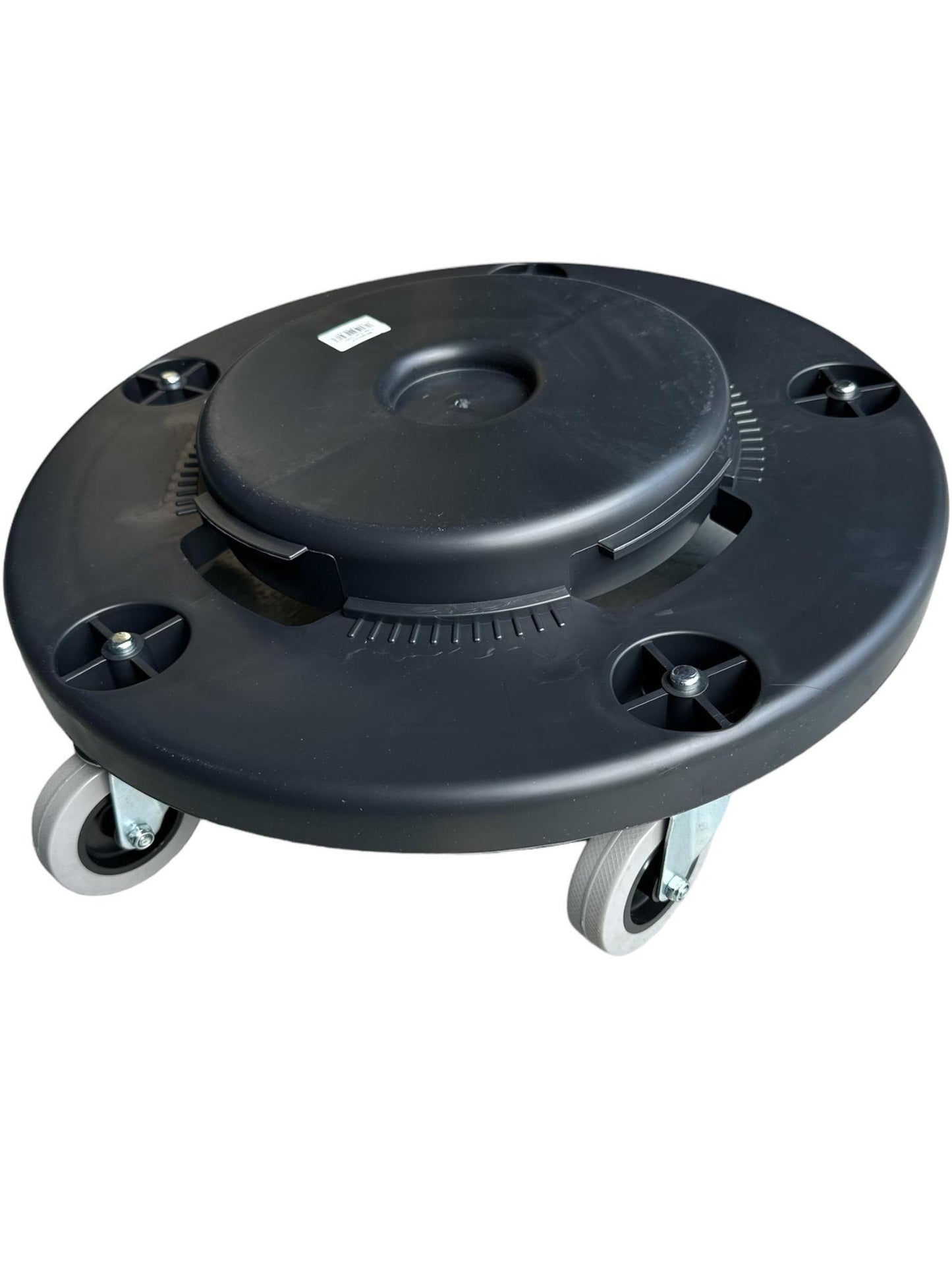 UNIVERSAL DOLLY FOR ROUND WASTE RECEPTACLES, BLACK