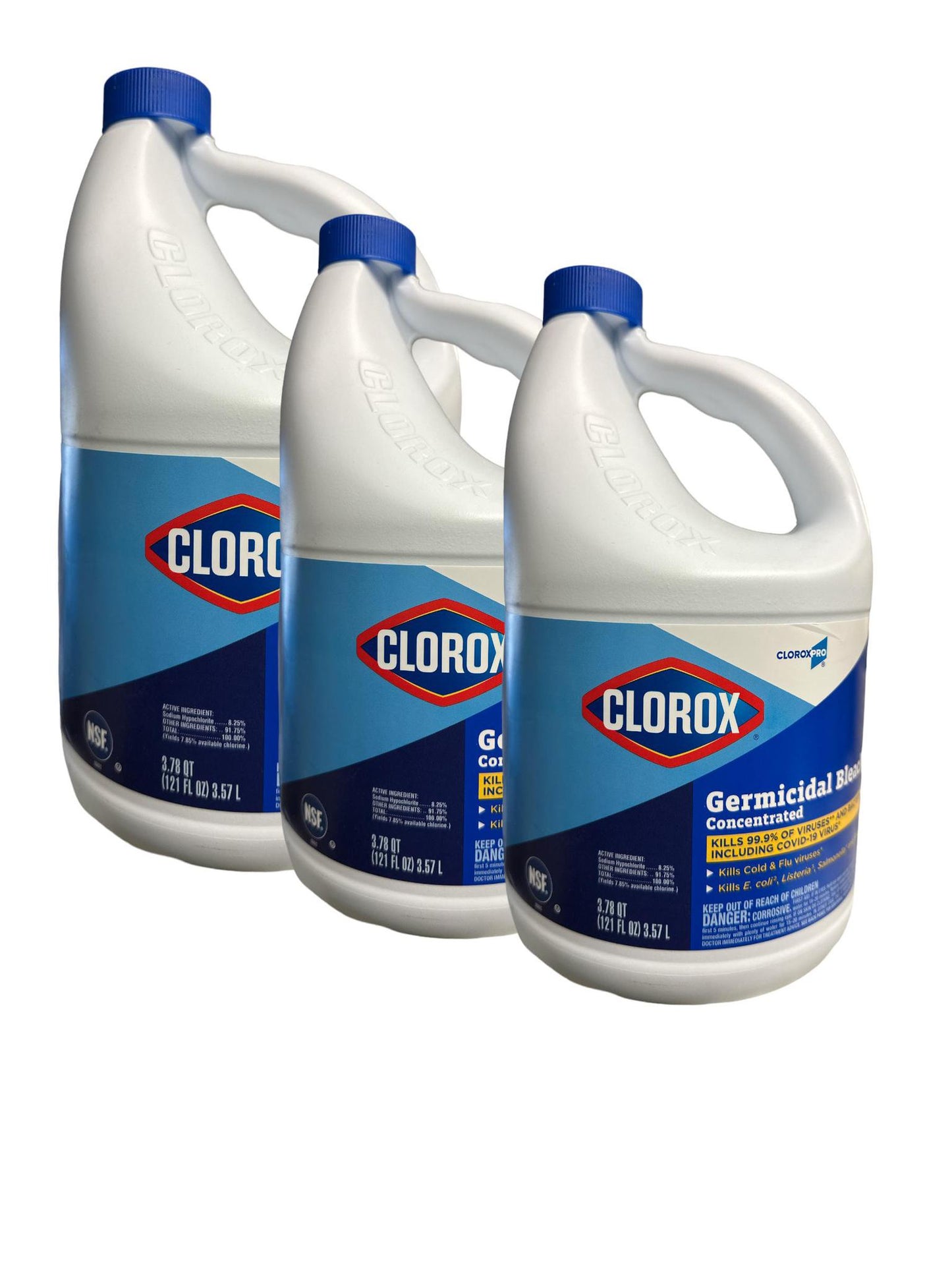 CLOROX BLEACH LIQUID COMM SOLUT GERMICIDAL CONC 121 OZ 3/case and singles