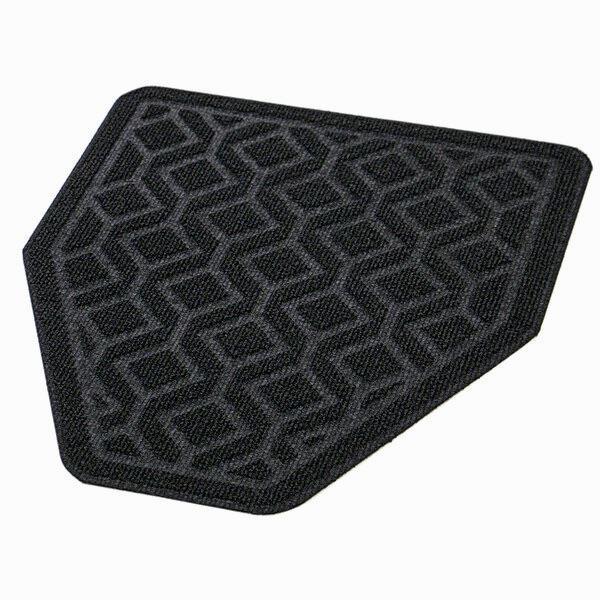 Apache Mills 17" x 20" Black Antimicrobial Carpeted Urinal Mat - 12/Case