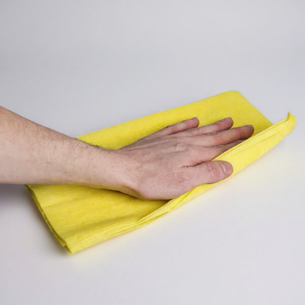 8673 24" x 24" Yellow Light-Duty Stretchable Dusting Cloth