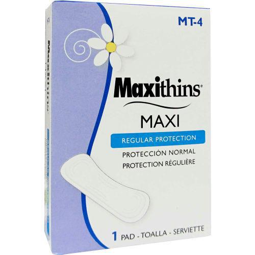 MAXITHINS #4 FEMININE HYGIENE PADS - 250 PER CASE (CASE ONLY)