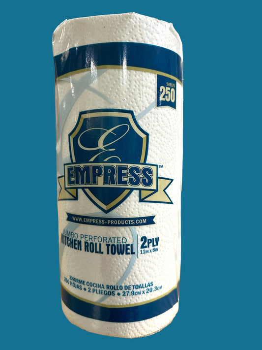 E212250 Empress Kitchen Roll Towel 8" X 11" 2ply White 12 / 250 Sheets