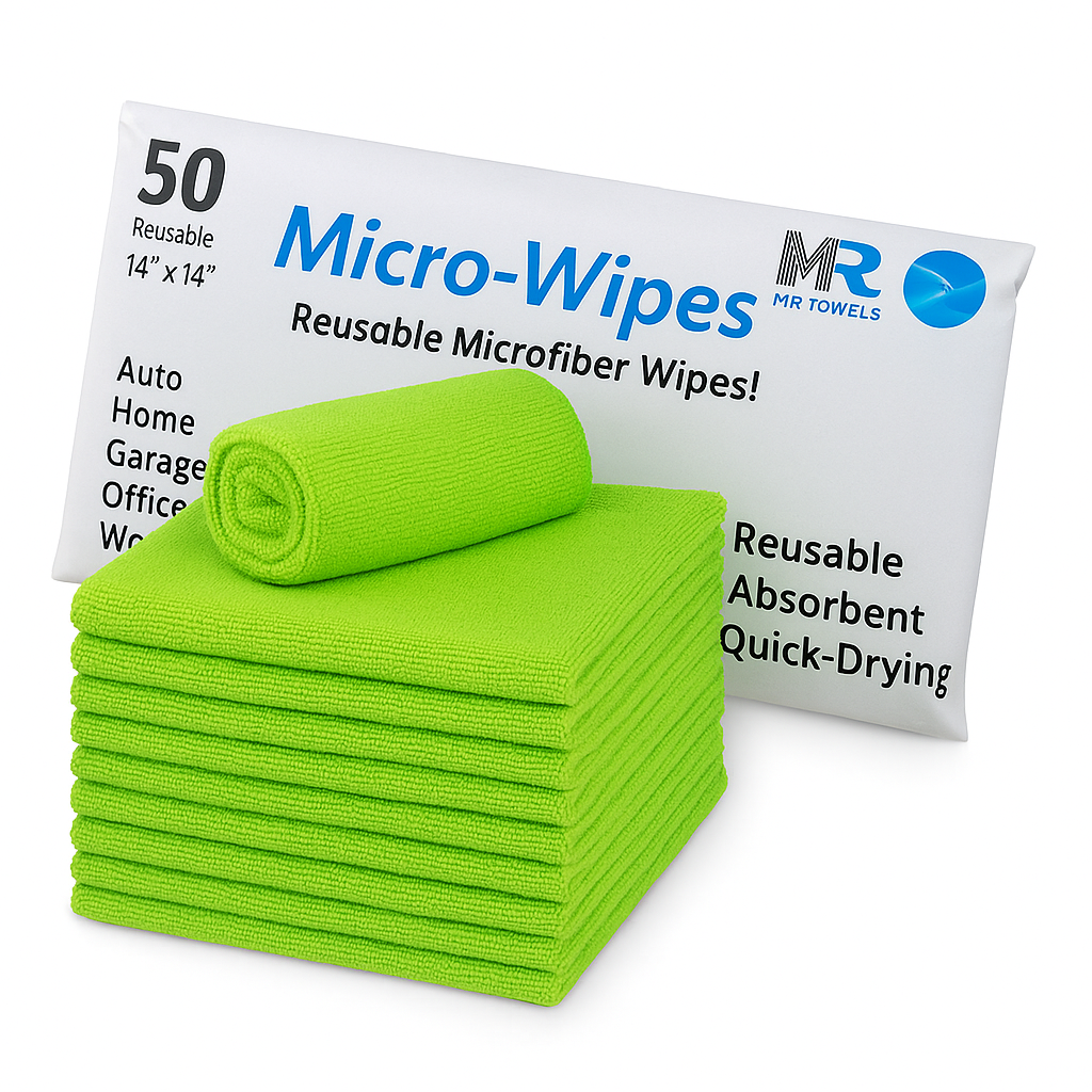 14"x14" Microfiber Towels – 50 Pack