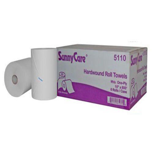 SUNNYCARE HARDWOUND ROLL PAPER TOWEL WHITE, RECYCLED 1-PLY 10"X800 ROLL 6/CASE
