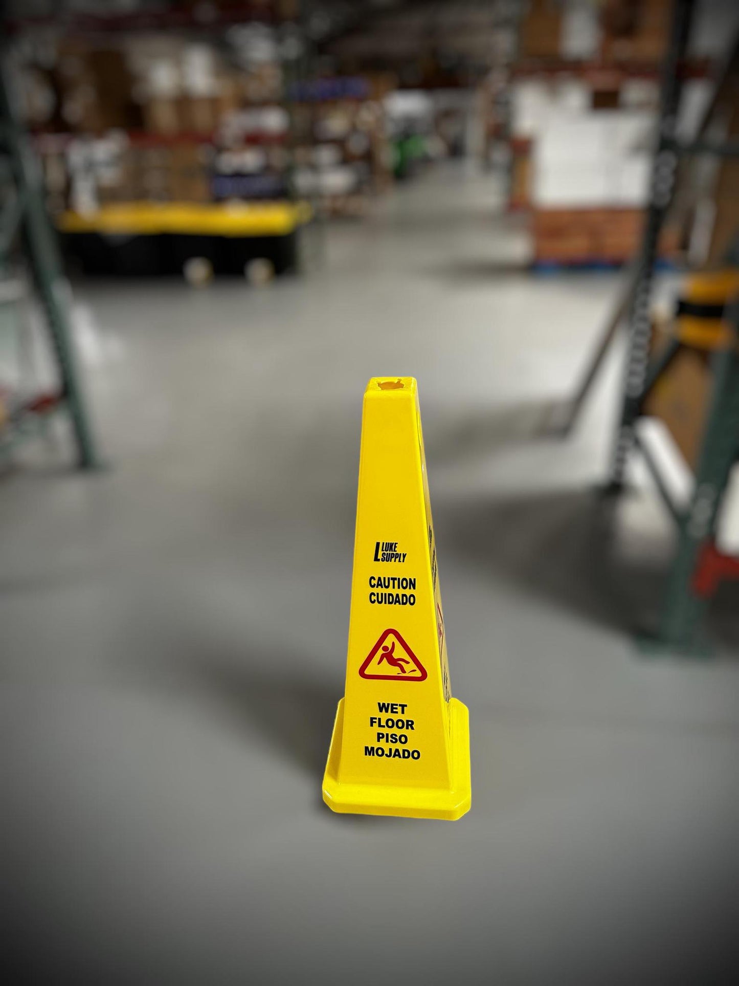 CONE FLOOR SIGN, 36" YELLOW