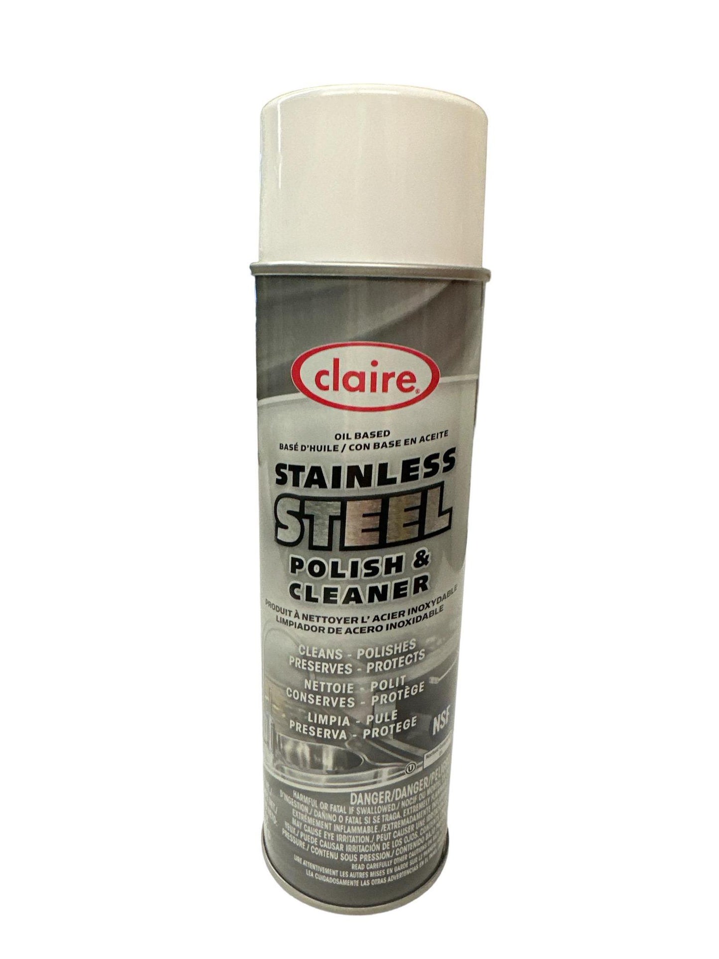 CL841  Claire  Aerosol Stainless Steel Polish &  Cleaner Oil Base  12/20oz