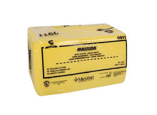 Chicopee 0911 Masslinn 24" x 24" Yellow Heavy-Duty Dusting Cloth - 100/Case